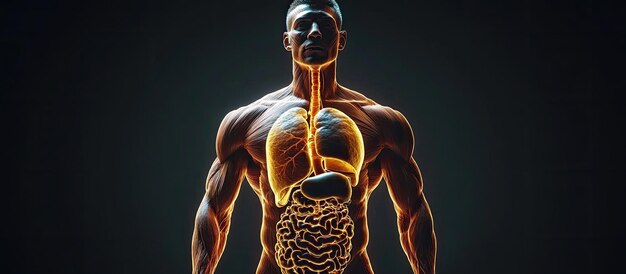Human Anatomy A 3D Rendering Of Internal Organs An 413239318
