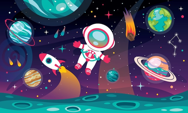 Hand Drawn Colorful Ssace Background 14646897