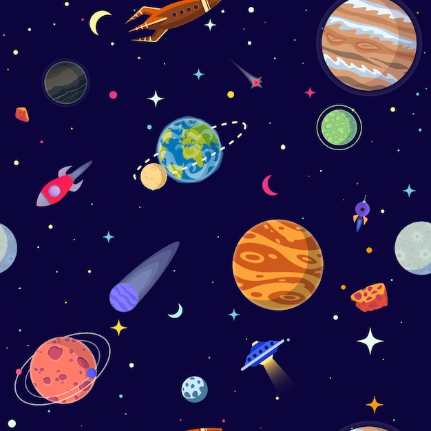 Seamless Pattern Of Planets In Open Space   3839926